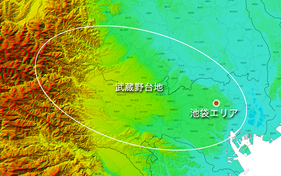 武蔵野台地 地震ハザードマップ